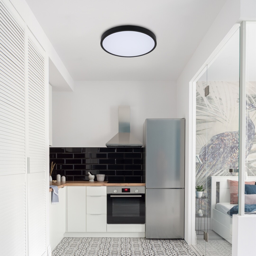 Rabalux - LED RGB Prigušiva stropna svjetiljka za kupaonicu LED/36W/230V 3000-6000K Wi-Fi Tuya IP44 pr. 42 cm crna + daljinski upravljač