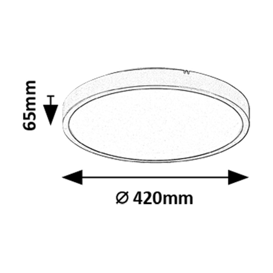 Rabalux - LED RGB Prigušiva stropna svjetiljka za kupaonicu LED/36W/230V 3000-6000K Wi-Fi Tuya IP44 pr. 42 cm crna + daljinski upravljač