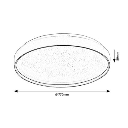 Rabalux - Stropna LED svjetiljka s prigušivanjem LED/80W/230V 3000–6500K ø 77 cm + daljinski upravljač