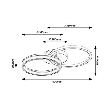 Rabalux - LED stropna svjetiljka s mogućnošću prigušivanja LED/38W/230V 3000-6500K 60x35 cm + daljinski upravljač