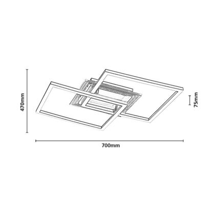 Rabalux - LED stropna svjetiljka LED/28W/230V 3000K 47x70 cm zlatna