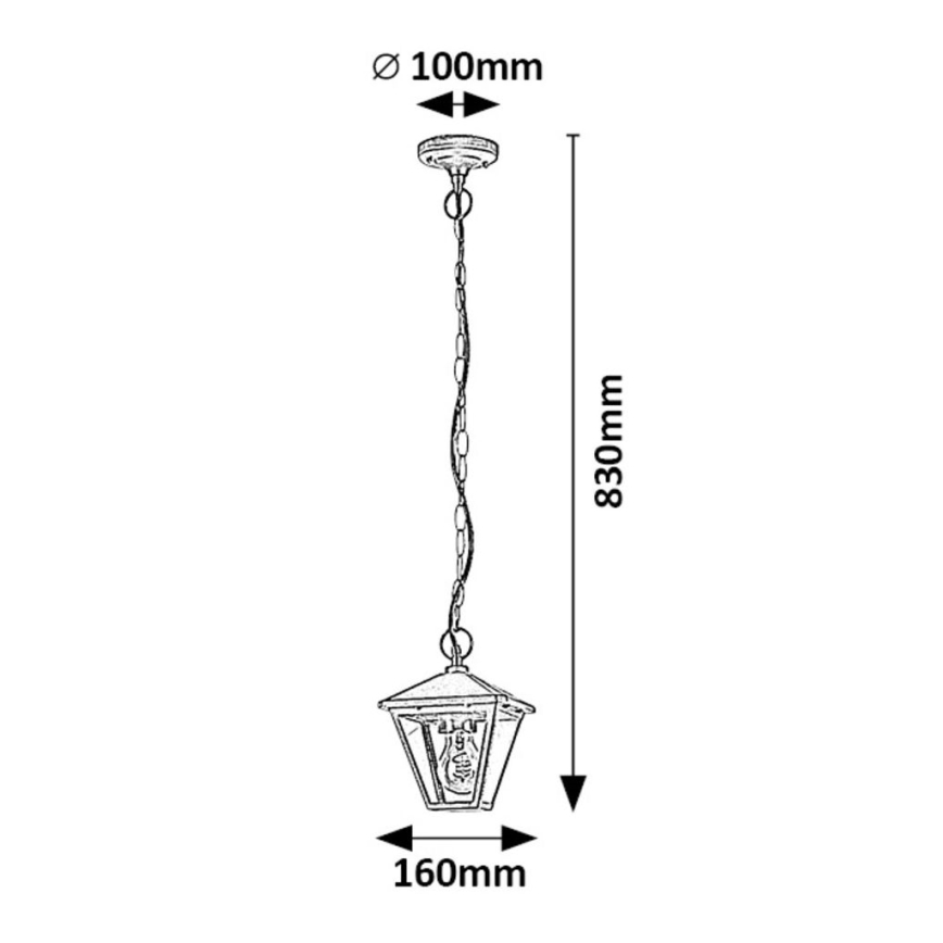 Rabalux - Vanjska lampa na lancu 1xE27/40W/230V IP44