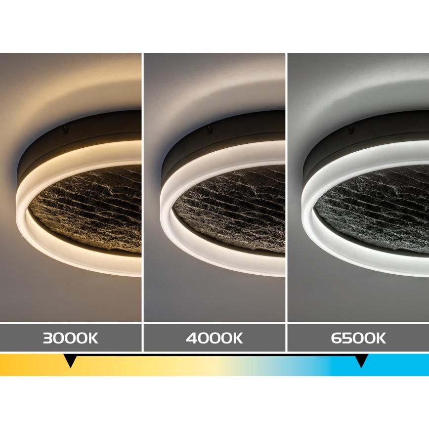 Rabalux - LED stropno svjetlo s prigušivanjem LED/24W/230V 3000-6500K Ø 40 cm crno + daljinski upravljač
