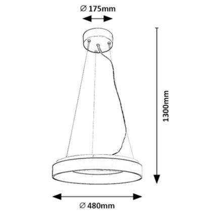 Rabalux - LED Prigušivi luster na sajli LED/38W/230V 3000-6500K crna + daljinski upravljač