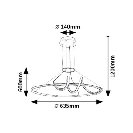Rabalux - LED Prigušivi luster na sajli LED/46W/230V 3000-6500K + daljinski upravljač