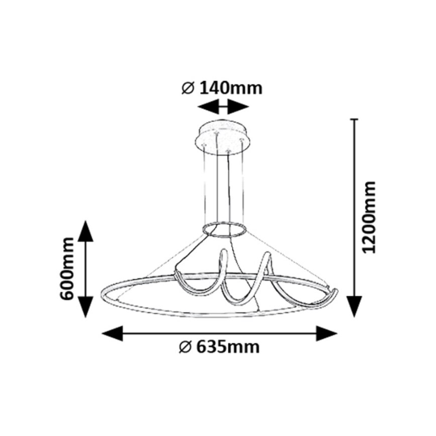 Rabalux - LED Prigušivi luster na sajli LED/46W/230V 3000-6500K + daljinski upravljač