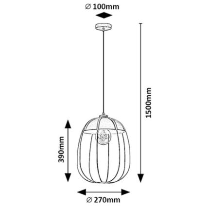 Rabalux - Luster na sajli 1xE27/60W/230V crna/plava