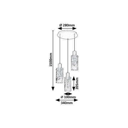 Rabalux - Luster na sajli 3xE27/60W/230V