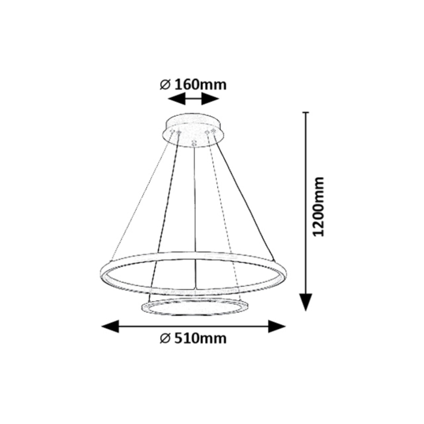 Rabalux - LED Prigušivi luster na sajli LED/42W/230V 3000-6500K + daljinski upravljač