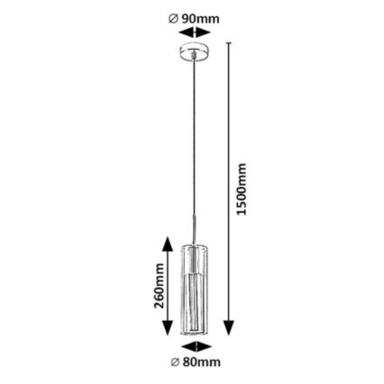 Rabalux - Luster na sajli 1xGU10/50W/230V prozirna/crna