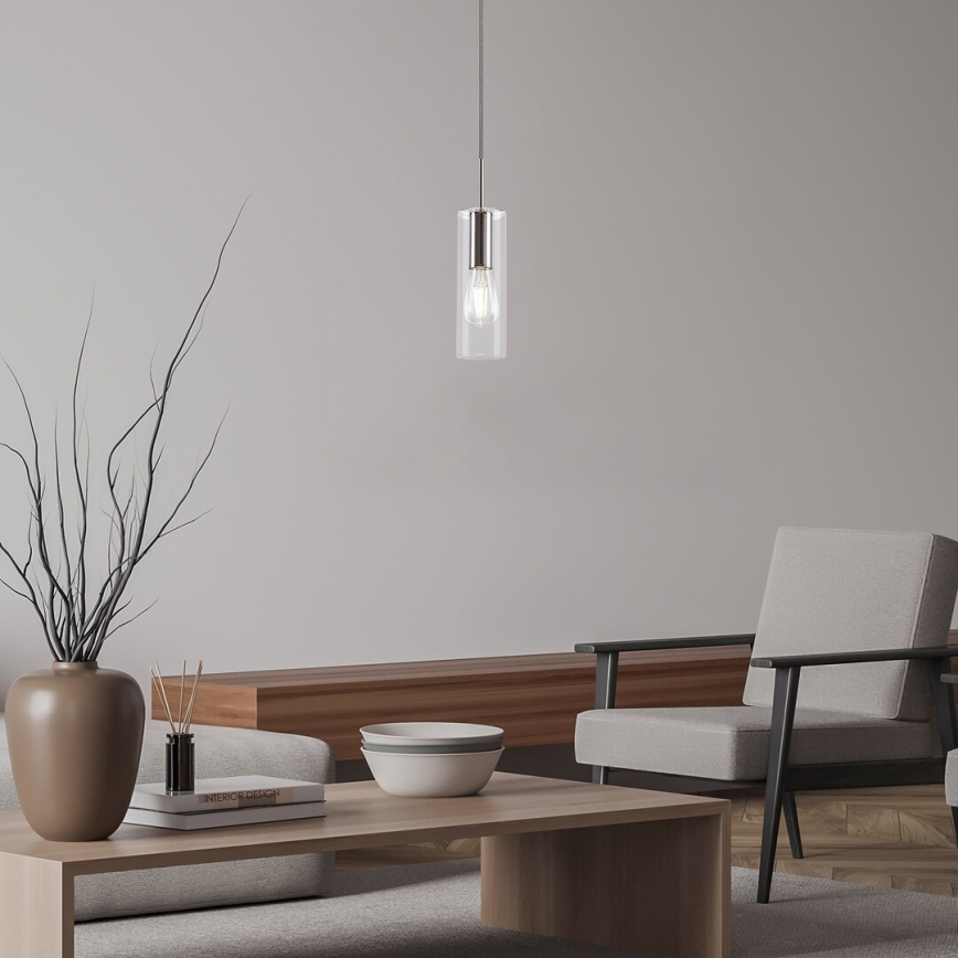 Rabalux - Luster na sajli 1xE27/40W/230V prozirna/sjajni krom