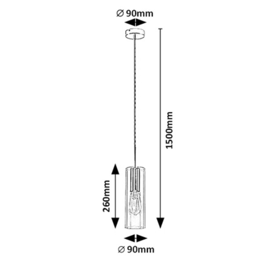 Rabalux - Luster na sajli 1xE27/40W/230V prozirna/sjajni krom