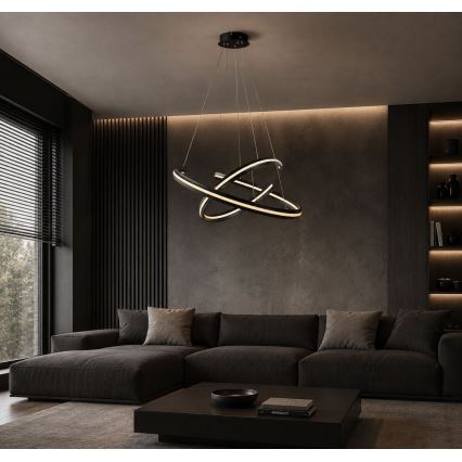 Rabalux - LED luster na sajli s mogućnošću prigušivanja LED/80W/230V 3000-6500K crna + daljinski upravljač