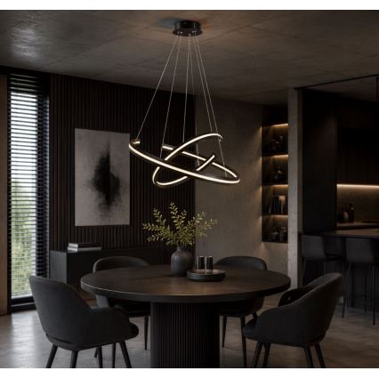 Rabalux - LED luster na sajli s mogućnošću prigušivanja LED/80W/230V 3000-6500K crna + daljinski upravljač