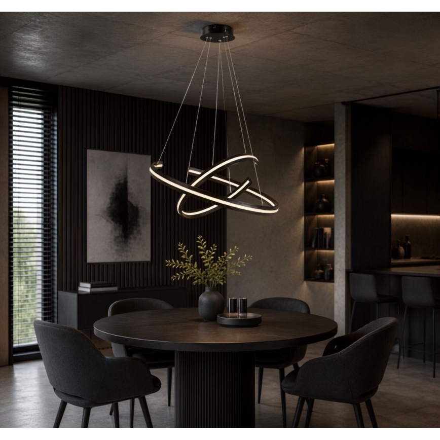 Rabalux - LED luster na sajli s mogućnošću prigušivanja LED/80W/230V 3000-6500K crna + daljinski upravljač