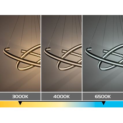 Rabalux - LED luster na sajli s mogućnošću prigušivanja LED/80W/230V 3000-6500K crna + daljinski upravljač