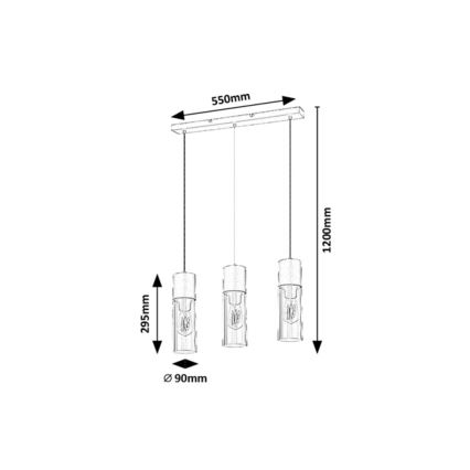 Rabalux - Luster na sajli 3xE27/25W/230V