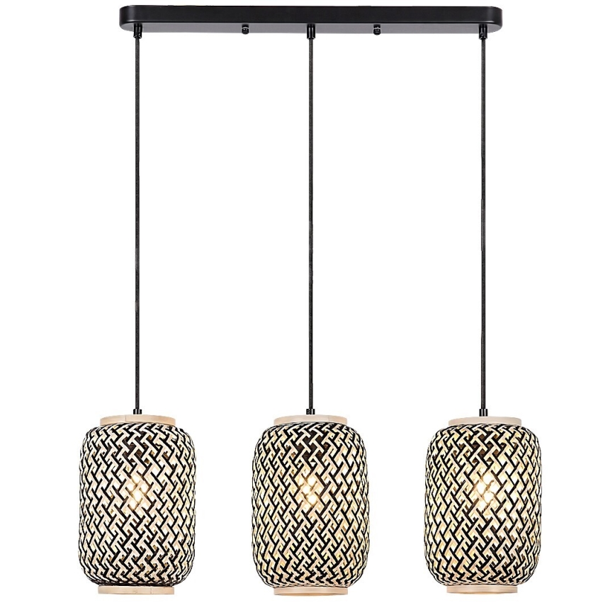 Rabalux - Luster na sajli 3xE27/40W/230V ratan