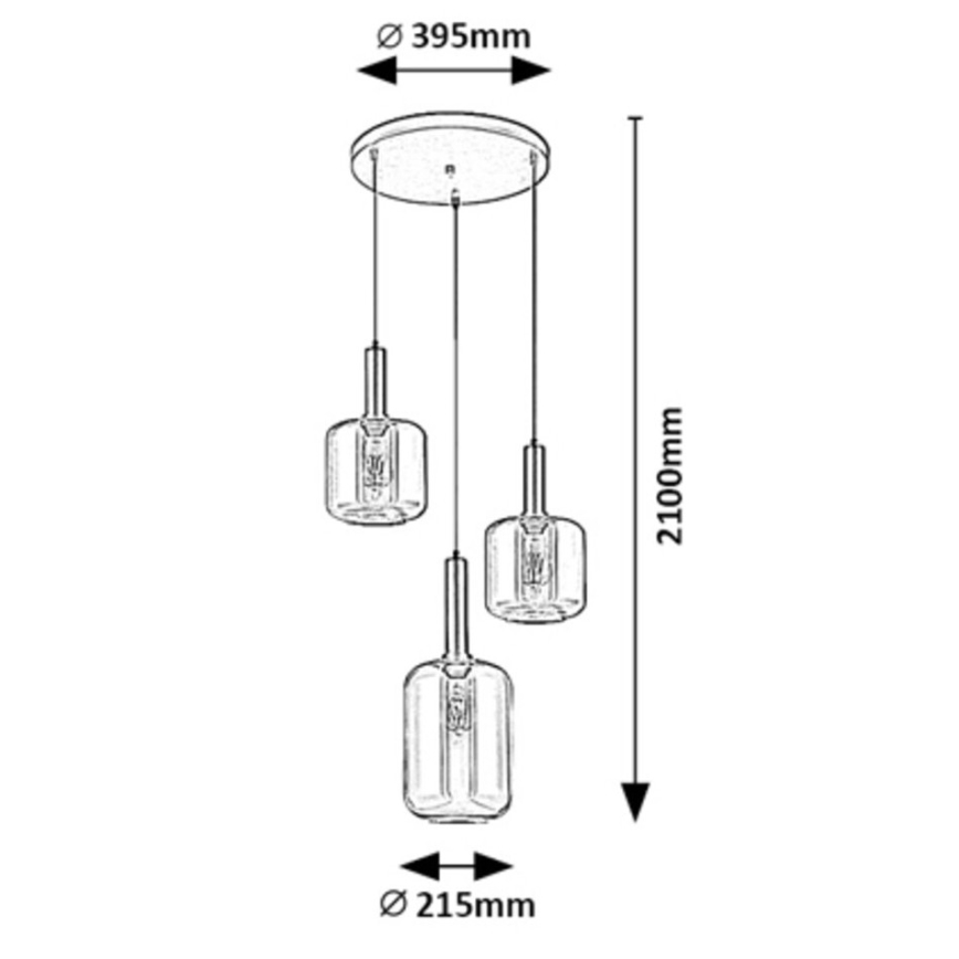 Rabalux - Luster na užetu 3xE27/40W/230V