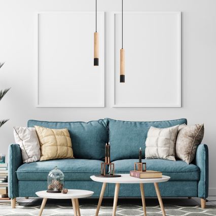 Rabalux - Luster na užetu 1xGU10/50W/230V bukovina