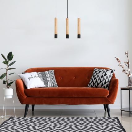 Rabalux - Luster na užetu 3xGU10/50W/230V bukovina