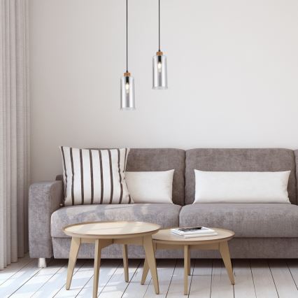 Rabalux - Luster na sajli 1xE27/25W/230V hrast