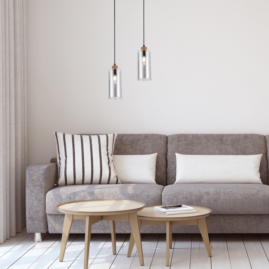 Rabalux - Luster na sajli 1xE27/25W/230V hrast
