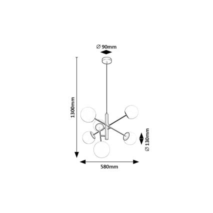 Rabalux - Luster na sajli 6xE14/20W/230V