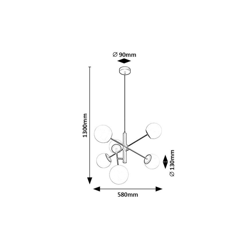 Rabalux - Luster na sajli 6xE14/20W/230V