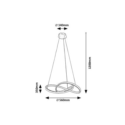 Rabalux - LED Luster na sajli LED/36W/230V 3000K zlatna