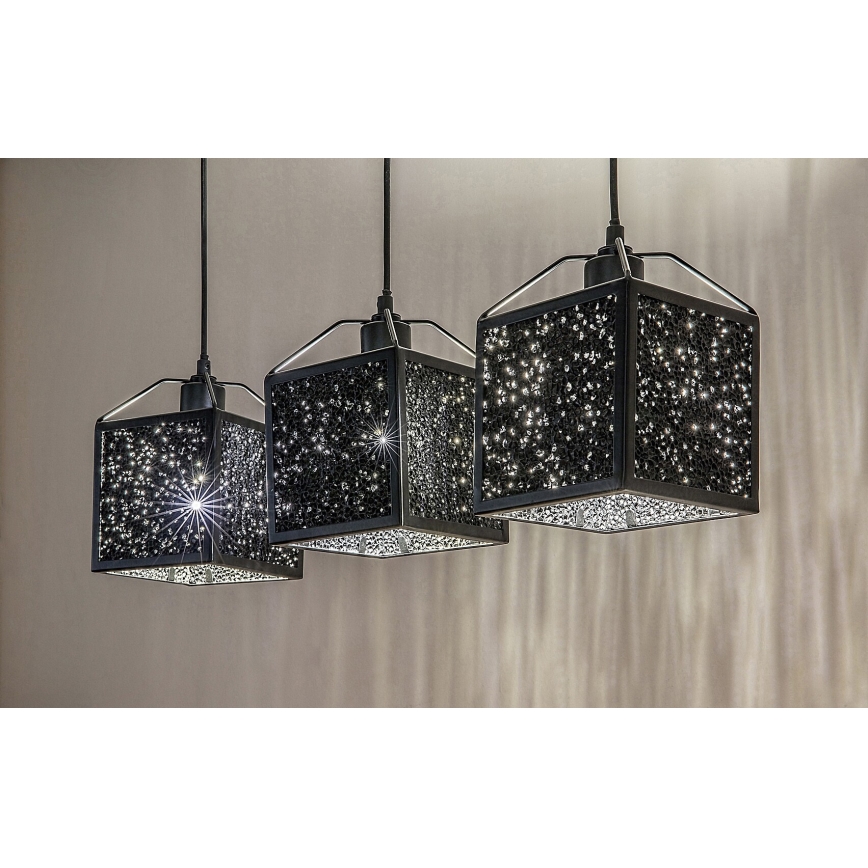 Rabalux - Luster na sajli 3xE27/40W/230V crna