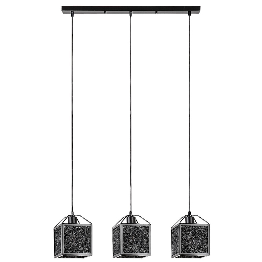 Rabalux - Luster na sajli 3xE27/40W/230V crna