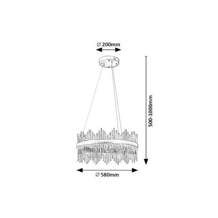 Rabalux - LED Luster na sajli LED/36W/230V 3000/4000/6000K zlatna