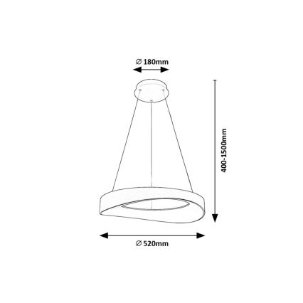 Rabalux - LED Luster na sajli LED/56W/230V 3000K srebrna