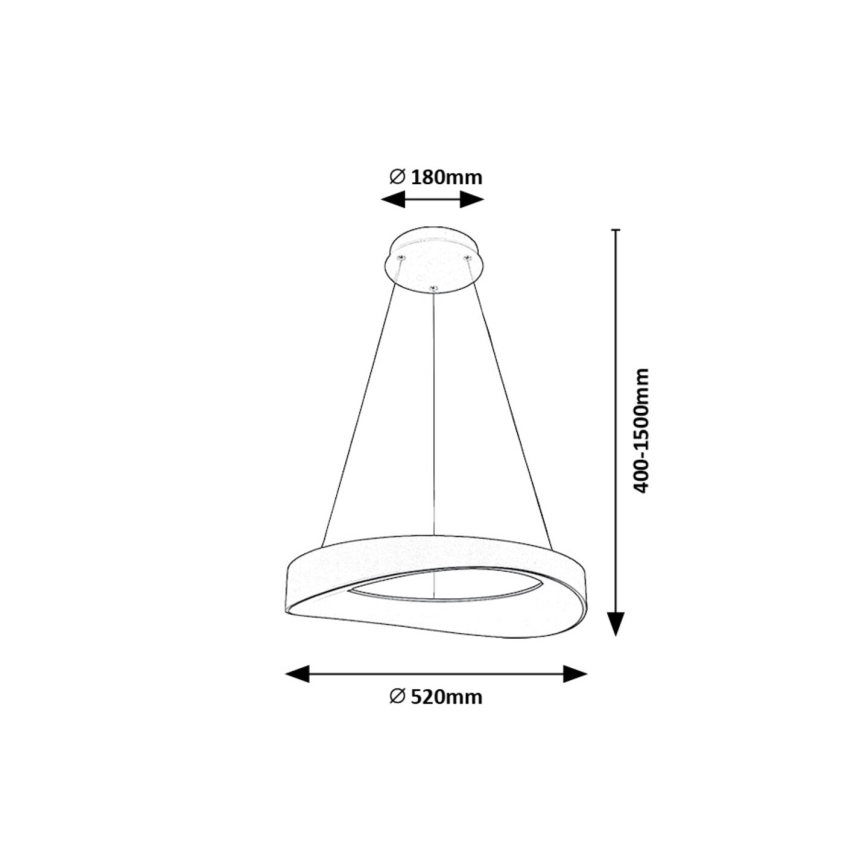 Rabalux - LED Luster na sajli LED/56W/230V 3000K srebrna