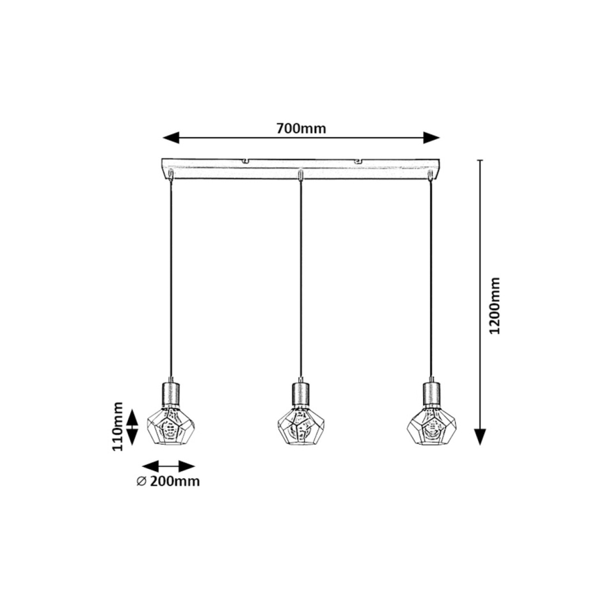 Rabalux - Luster na sajli 3xE27/40W/230V