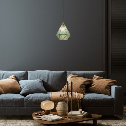 Rabalux - Tiffany vitraj luster na sajli 1xE14/40W/230V plava/zlatna