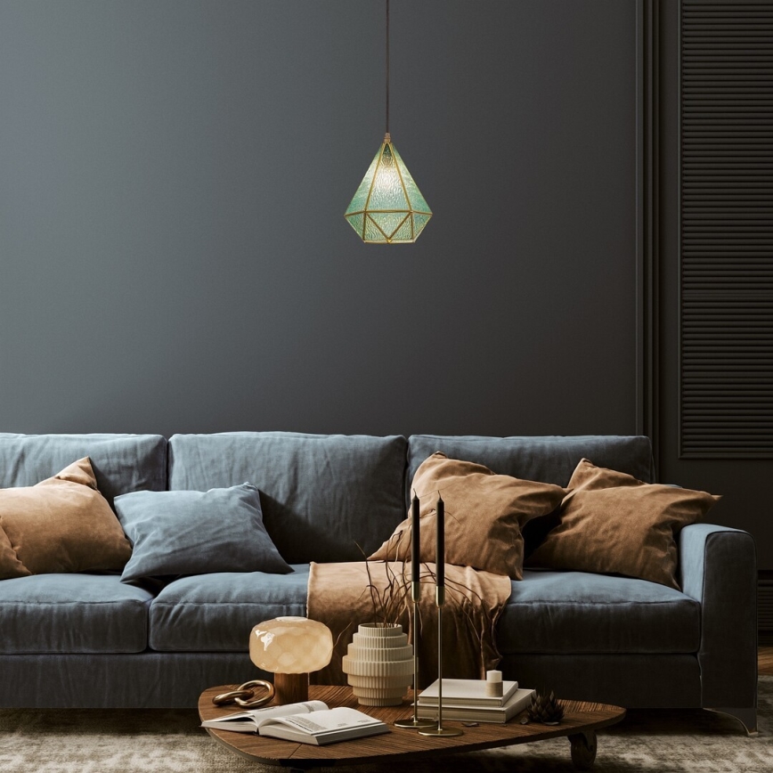 Rabalux - Tiffany vitraj luster na sajli 1xE14/40W/230V plava/zlatna