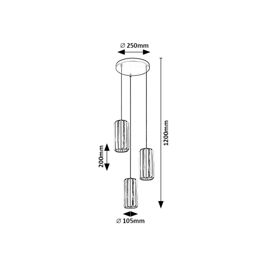 Rabalux - Luster na sajli 3xE27/40W/230V