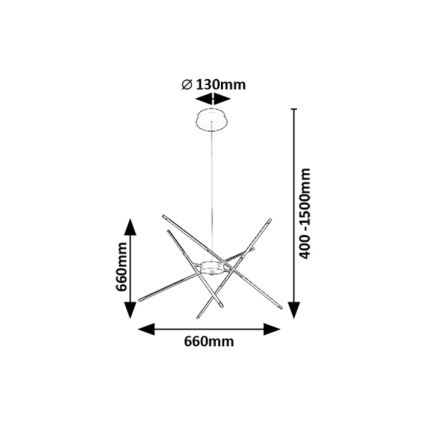 Rabalux - LED Luster na sajli LED/40W/230V 3000K crna
