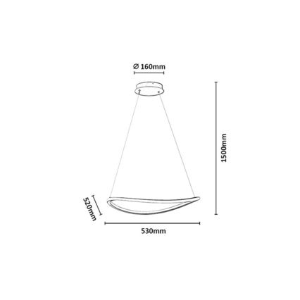 Rabalux - LED luster na sajli s mogućnošću prigušenja LED/45W/230V 3000-6500K + daljinsko upravljanje
