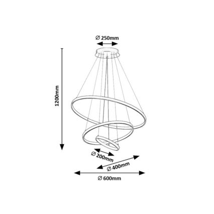 Rabalux - LED prigušivi viseći luster na sajli LED/90W/230V 3000-6500K + daljinski upravljač