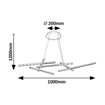 Rabalux - LED Prigušivi luster na sajli LED/40W/230V 3000-6500K + daljinski upravljač