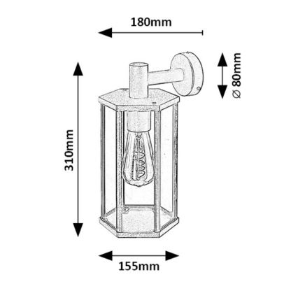 Rabalux - Vanjska zidna lampa 1xE27/40W/230V IP44