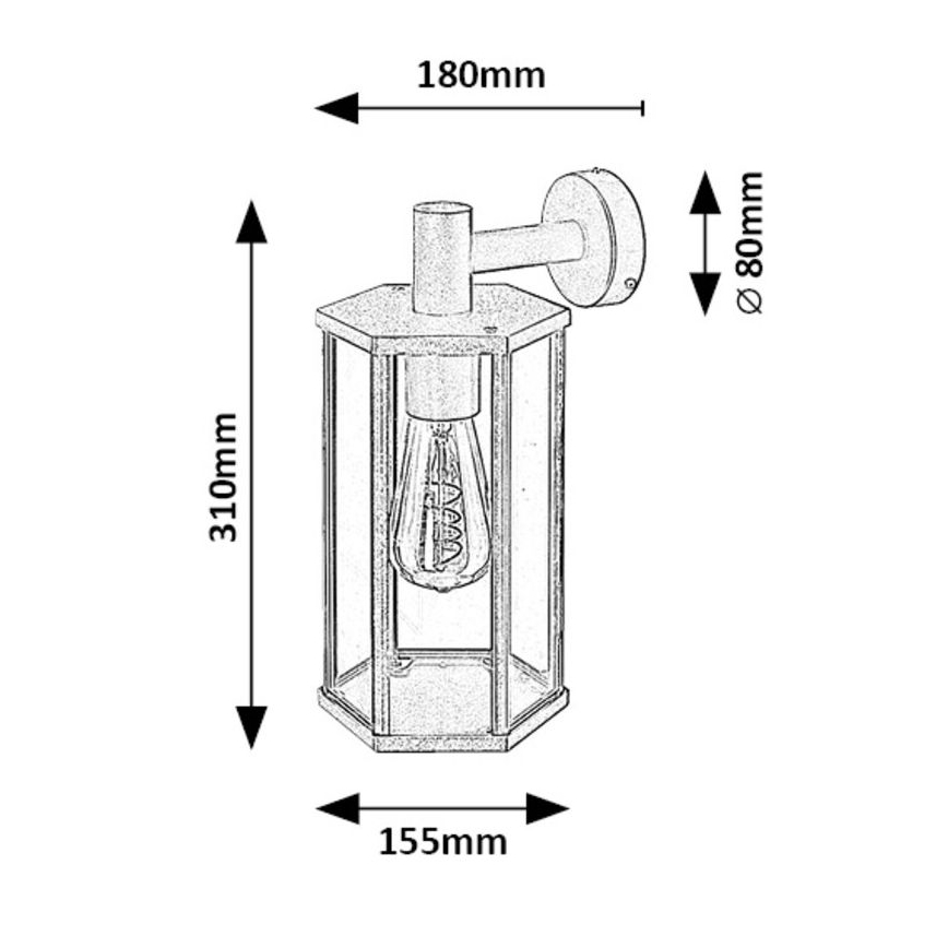Rabalux - Vanjska zidna lampa 1xE27/40W/230V IP44