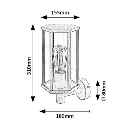 Rabalux - Vanjska zidna lampa 1xE27/40W/230V IP44