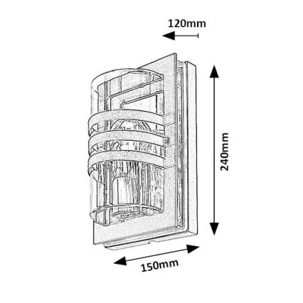 Rabalux - Vanjska zidna svjetiljka 1xE27/40W/230V IP44