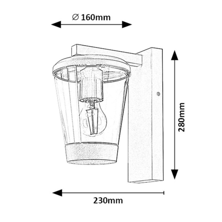 Rabalux - Vanjska zidna lampa 1xE27/40W/230V IP44
