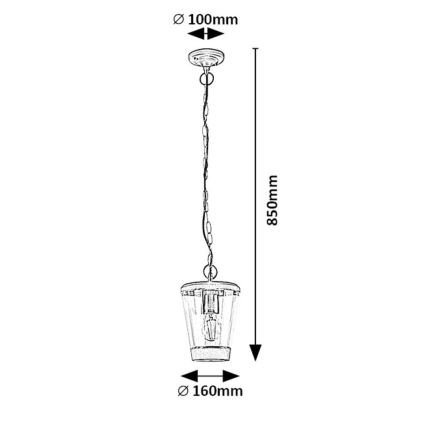 Rabalux  - Vanjski luster na lancu 1xE27/40W/230V IP44