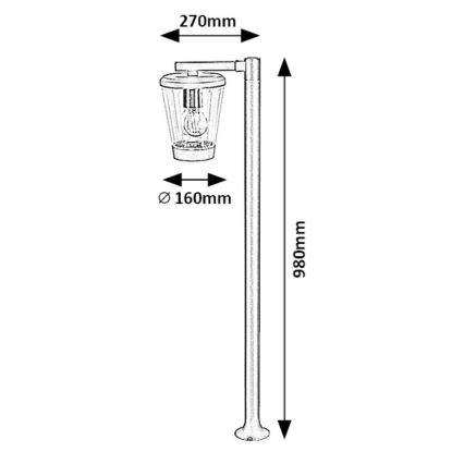 Rabalux - Vanjska lampa 1xE27/40W/230V IP44